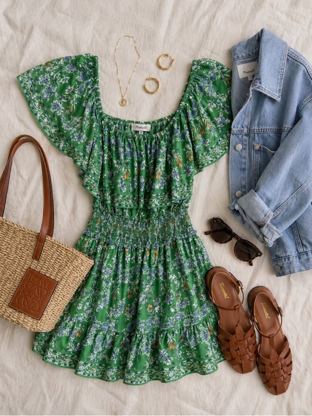 Max Studio Green Floral Mini Dress